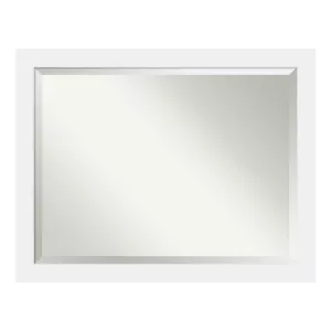 Amanti Art Corvino 45 in. W x 35 in. H Framed Rectangular Beveled Edge Bathroom Vanity Mirror in Satin White