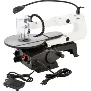 Shop Fox 16 in. VS Scroll Saw with Foot Switch, LED, Miter Gauge and Rotary Shaft