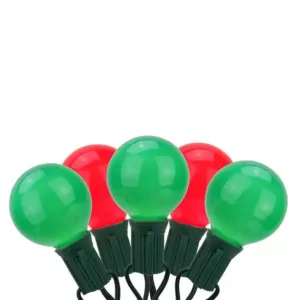 Sienna 20-Light Red and Green Opaque G50 Globe Christmas Light Set with 19 ft. Green Wire