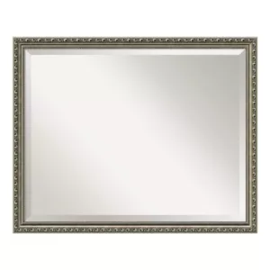 Amanti Art Parisian 31 in. W x 25 in. H Framed Rectangular Bathroom Vanity Mirror in Silver