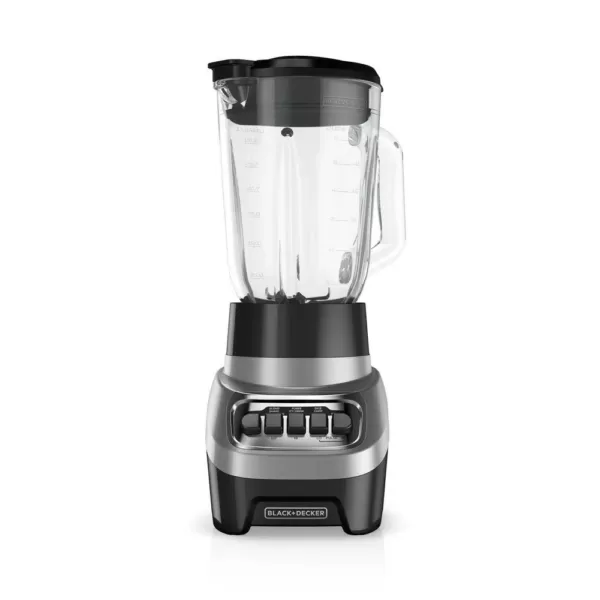 BLACK+DECKER 48 oz. 4-Speeds Silver Glass Jar Blender