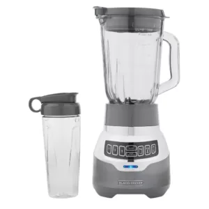 BLACK+DECKER PowerCrush 48 oz. 3-Speed Silver Digital Blender with Travel  Cup