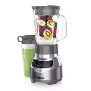 BLACK+DECKER PowerCrush 48 oz. 3-Speed Silver Digital Blender with Travel  Cup