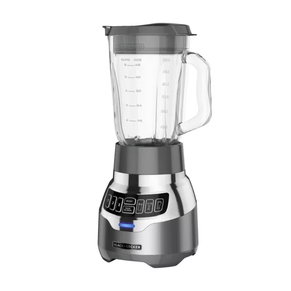 BLACK+DECKER PowerCrush 48 oz. 3-Speed Silver Digital Blender with Travel  Cup