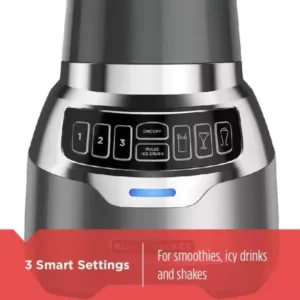 BLACK+DECKER PowerCrush 48 oz. 3-Speed Silver Digital Blender with Travel  Cup