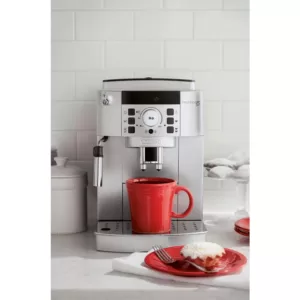 DeLonghi Magnifica XS Compact Fully Automatic Black and Silver Espresso Machine and Cappuccino Maker