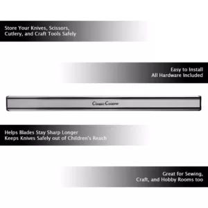 Classic Cuisine 22 in. Silver Magnetic Aluminum Bar Storage Strip