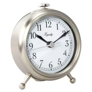 Equity by La Crosse Small 3 in. Metal Quartz Alarm Table Clock