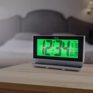 Equity by La Crosse Large 2 in. LCD Alarm Table Clock with Night Vision Technology