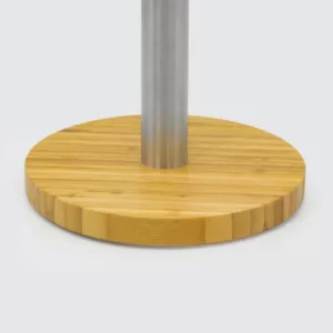 ExcelSteel Stainless Steel Paper Towel Holder with Bamboo Base