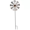 Glitzhome 69.4 in. H Farmhouse Metal Galvanized Wind Spinner Yard Stake or Wall Decor