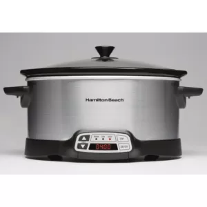 Hamilton Beach 6 Qt. Programmable Silver Slow Cooker with Temperature Controls