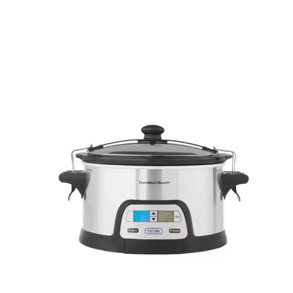 Hamilton Beach FlexCook 6 Qt. Silver Programmable Slow Cooker with Temperature Controls