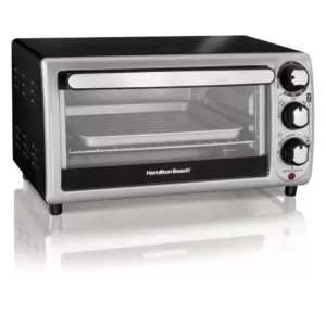 Hamilton Beach 1100 W 4-Slice Stainless Steel and Black Toaster Oven