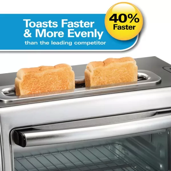 Hamilton Beach 2 in 1 1450 W 4-Slice Silver Toaster Oven with 2-Slice Toaster Slots