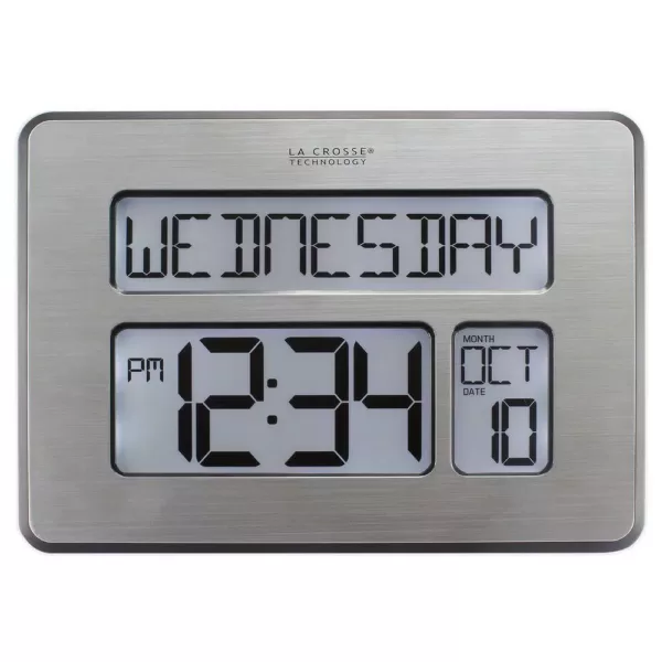 La Crosse Technology Atomic Full Calendar Digital Clock with Extra Large Digits - Perfect Gift for the Elderly