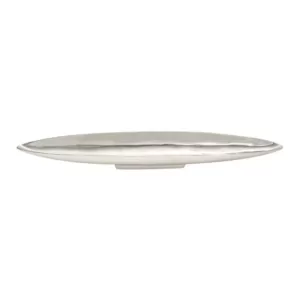 LITTON LANE 36 in. x 3 in. Polished Silver Aluminum Canoe-Shaped Bowled Tray