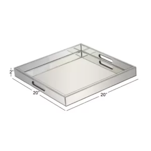 LITTON LANE 20 in. x 2 in. Modern Silver-Finished Decorative Mirror Tray