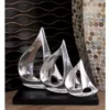 LITTON LANE 9 in. Stylized Sailboats Decorative Sculpture in Polished Silver