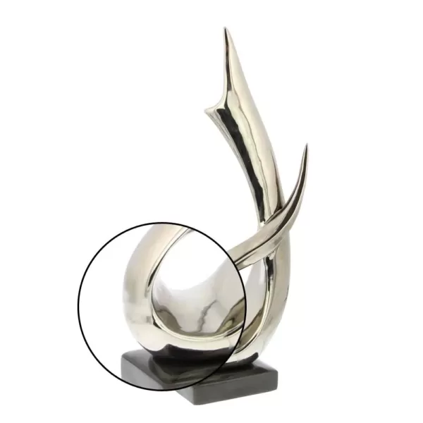 LITTON LANE 17 in. x 8 in. Abstract Decorative Statue in Silver Ceramic