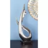 LITTON LANE 17 in. x 8 in. Abstract Decorative Statue in Silver Ceramic