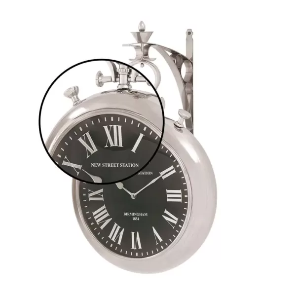 LITTON LANE 22 in. x 16 in. Vintage Pocket-Watch-Style Suspended Wall Clock