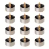 LUMABASE Battery Operated Silver Plated LED Tea Lights (12-Count)