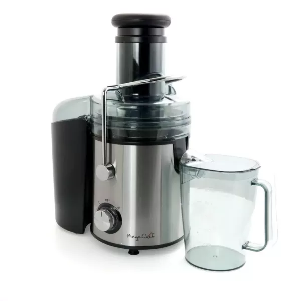 MegaChef Megachef Stainless Steel Chrome Wide Mouth Juice Extractor, Juice Machine with Dual Speed Centrifugal Juicer