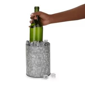 Mind Reader Silver Galvanized Utensil Holder Kitchen Condiment Organizer