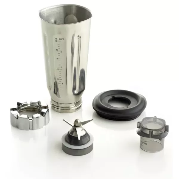 Omega 1 HP 32 oz. 2-Speed Silver Blender with Stainless Steel Jar