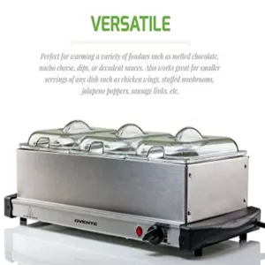 Ovente Mini 3-Tray Buffet Server and Food Warmer with Stand Alone Warmer Tray