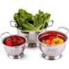 Ovente Dishwasher-Safe Stainless Steel Colander Set (3-Piece) (1.5 qt., 3qt., 5qt.)