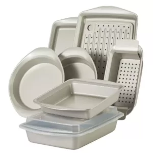 Rachael Ray Nonstick Bakeware Set, 10-Piece, Silver