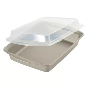 Rachael Ray 3-Piece Nonstick Bakeware in Silver with Swing Lid Pan Set