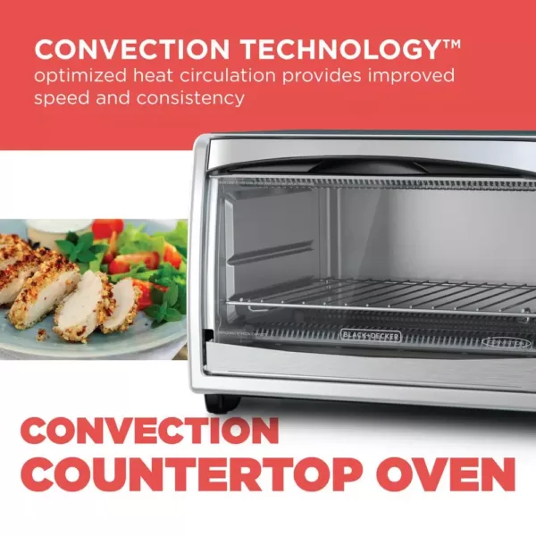 BLACK+DECKER 1500 W 6-Slice Stainless Steel Toaster Oven with Built-In Timer