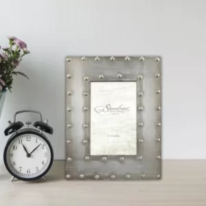 Stonebriar Collection 1-Opening 4 in. X 6 in. Silver with Rivet Detail Picture Frame