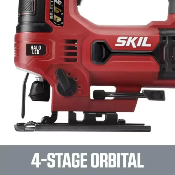 Skil 6 Amp Corded Electric Orbital Jigsaw with Built-In Halo Light and 2 Blades