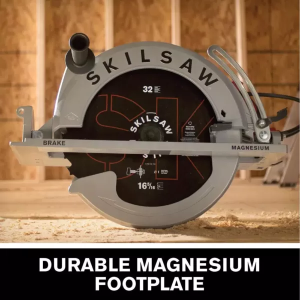 SKILSAW 16-5/16 in. 15 Amp Corded Electric Magnesium Worm Drive Circular Saw with 32-Tooth Carbide Blade