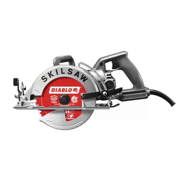 SKILSAW 15 Amp Corded Electric 7-1/4 in. Aluminum Worm Drive Circular Saw with 24-Tooth Carbide Tipped Diablo Blade