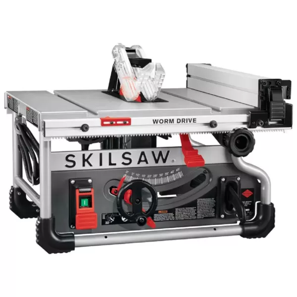 SKILSAW 8-1/4 in. 15 Amp Corded Electric Portable Worm Drive Table Saw, Diablo Blade