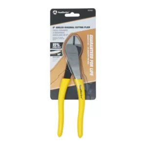 Southwire 8 in. Angled Head High-Leverage Diagonal Cutting Pliers with Dipped Handles