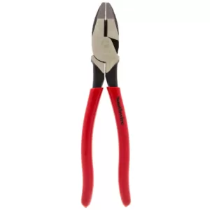 Southwire 9 in. Hi-Leverage Side Cutting Pliers with Crimper with Dipped Handles