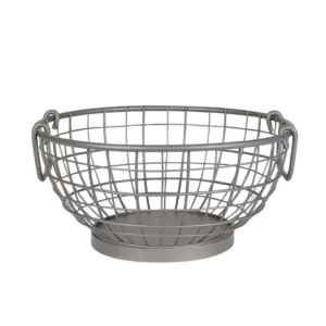 Spectrum Mason Fruit Bowl Basket Industrial Gray Kitchen Organizer