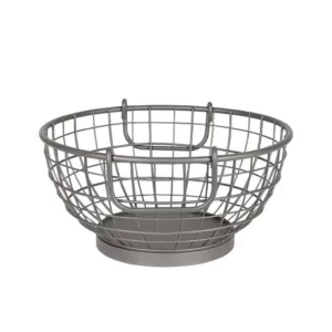 Spectrum Mason Fruit Bowl Basket Industrial Gray Kitchen Organizer