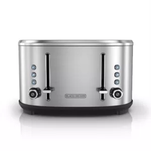 BLACK+DECKER 4-Slice Stainless Steel Extra-Wide Slot Toaster with Crumb Tray