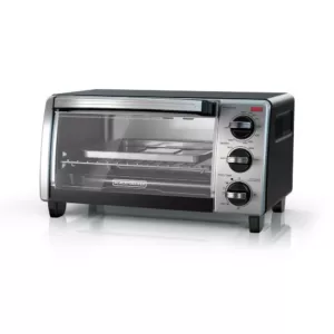 BLACK+DECKER 1150 W 4-Slice Stainless Steel Convection Toaster Oven with Built-In Timer