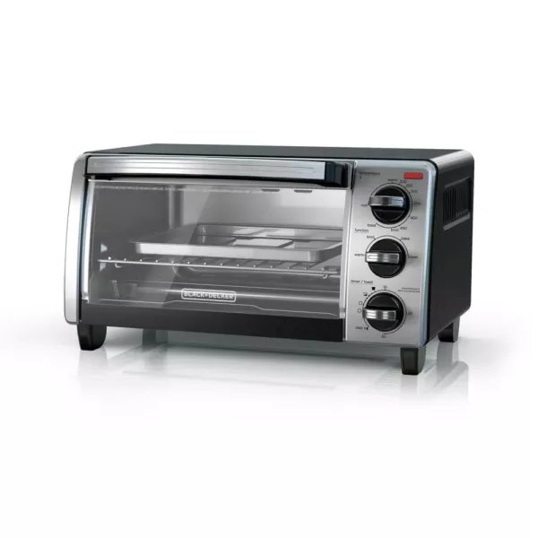 BLACK+DECKER 1150 W 4-Slice Stainless Steel Convection Toaster Oven with Built-In Timer