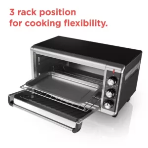 BLACK+DECKER 1500 W 8-Slice Stainless Steel Toaster Oven with Broiler