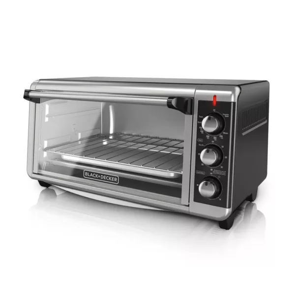 BLACK+DECKER 1500 W 8-Slice Stainless Steel Toaster Oven with Broiler