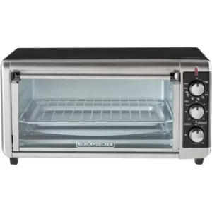 BLACK+DECKER 1500 W 8-Slice Stainless Steel Toaster Oven with Broiler